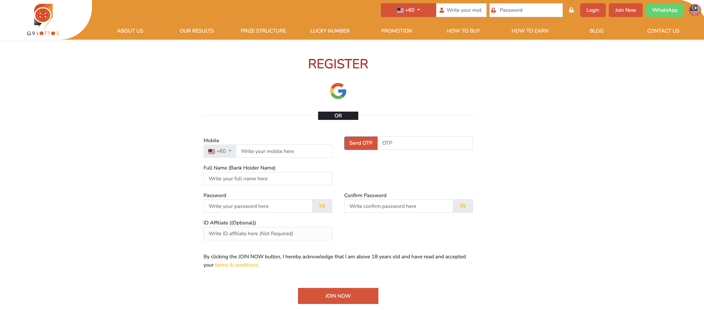 Pendaftaran G9lottos