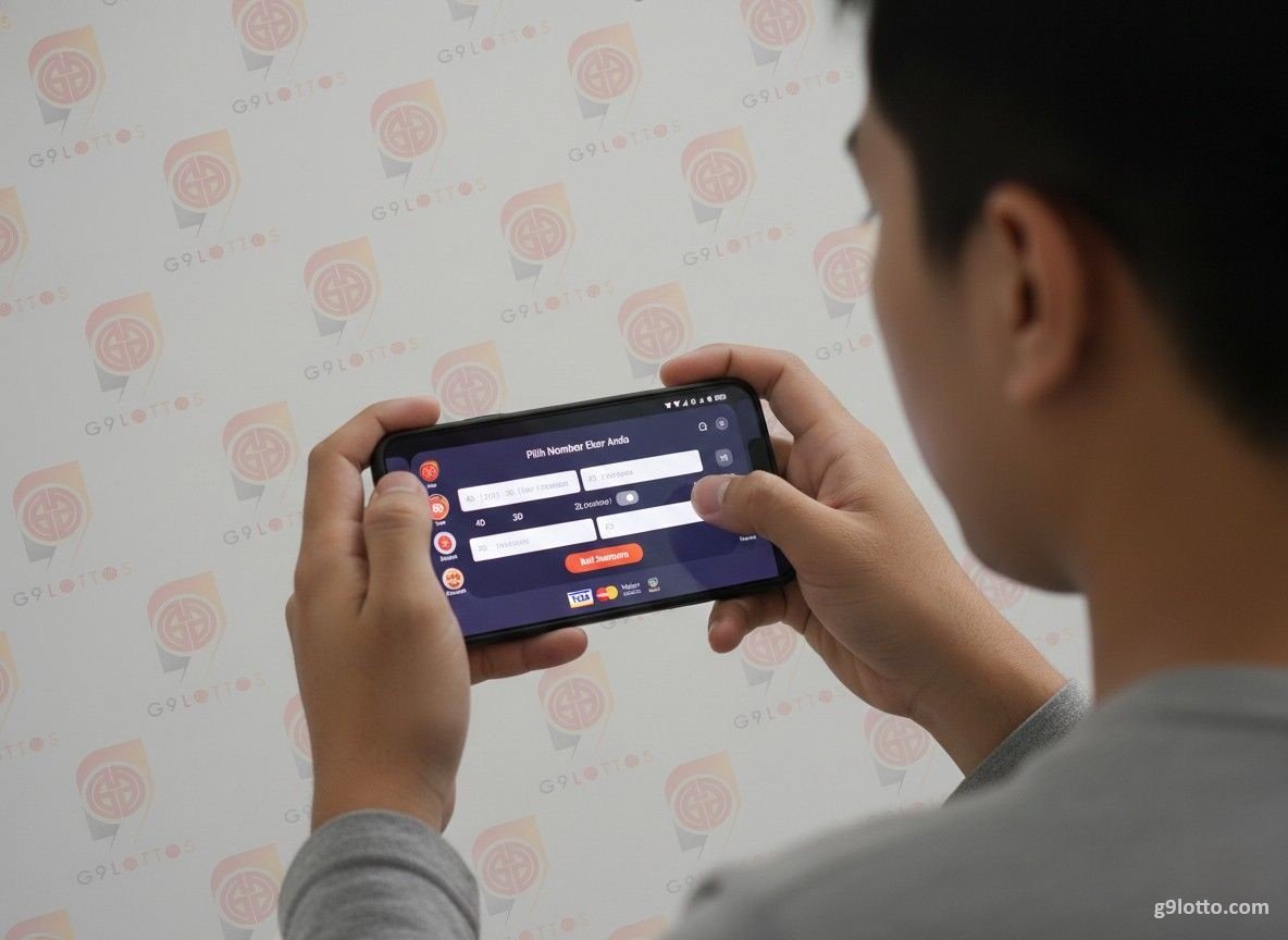 Pemain menggunakan telefon pintar untuk cara beli nombor ekor online dengan mudah